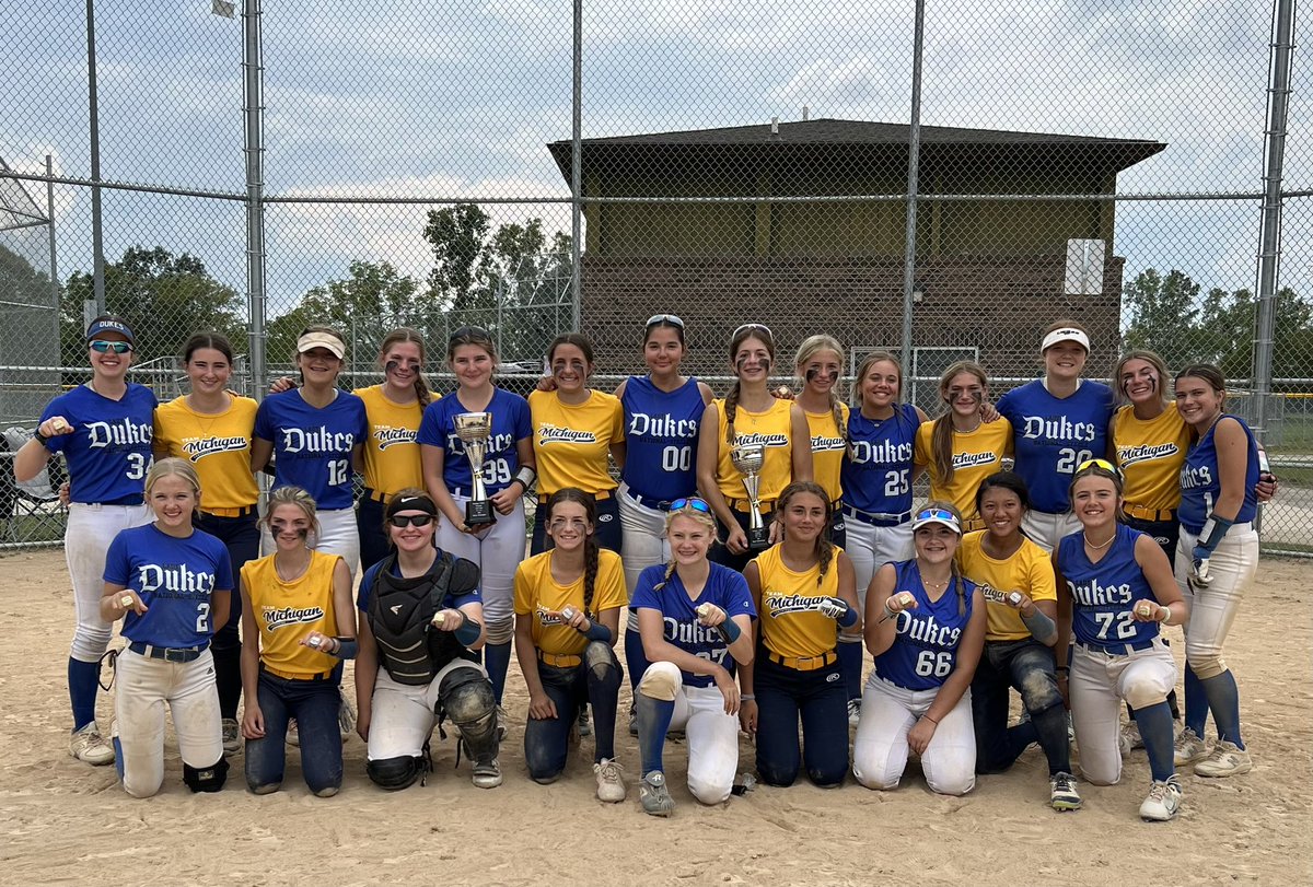 Lady Dukes National - Steele (@dukesnational) on Twitter photo USSSA Michigan 14A Fall State Champions!
These girls played great ball in Bracket play going 4-0! <a href="/IHartFastpitch/">I❤️Fastpitch</a> <a href="/IndianaSBLive/">Indiana Softball Live</a> <a href="/SBRRetweets/">Softball Recruiting Reposts</a> <a href="/SoftballPros/">CollegeSoftballProspects</a> <a href="/LegacyLegendsS1/">Legacy & Legends Softball</a> <a href="/ExtraInningSB/">EXTRA INNING SOFTBALL</a> <a href="/Sports_Recruits/">SportsRecruits</a> <a href="/GCsports/">GroupChat Sports</a> USSSA Michigan 14A Fall State Champions!
These girls played great ball in Bracket play going 4-0! <a href="/IHartFastpitch/">I❤️Fastpitch</a> <a href="/IndianaSBLive/">Indiana Softball Live</a> <a href="/SBRRetweets/">Softball Recruiting Reposts</a> <a href="/SoftballPros/">CollegeSoftballProspects</a> <a href="/LegacyLegendsS1/">Legacy & Legends Softball</a> <a href="/ExtraInningSB/">EXTRA INNING SOFTBALL</a> <a href="/Sports_Recruits/">SportsRecruits</a> <a href="/GCsports/">GroupChat Sports</a>