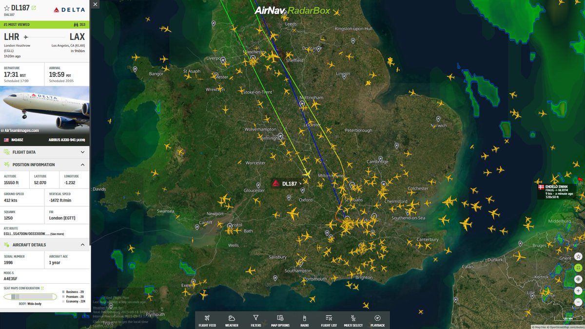 Update: Delta Air Lines flight #DL187 from London Heathrow to Los Angeles is returning to London Heathrow: radarbox.com/flight/DL187?m… ✈️