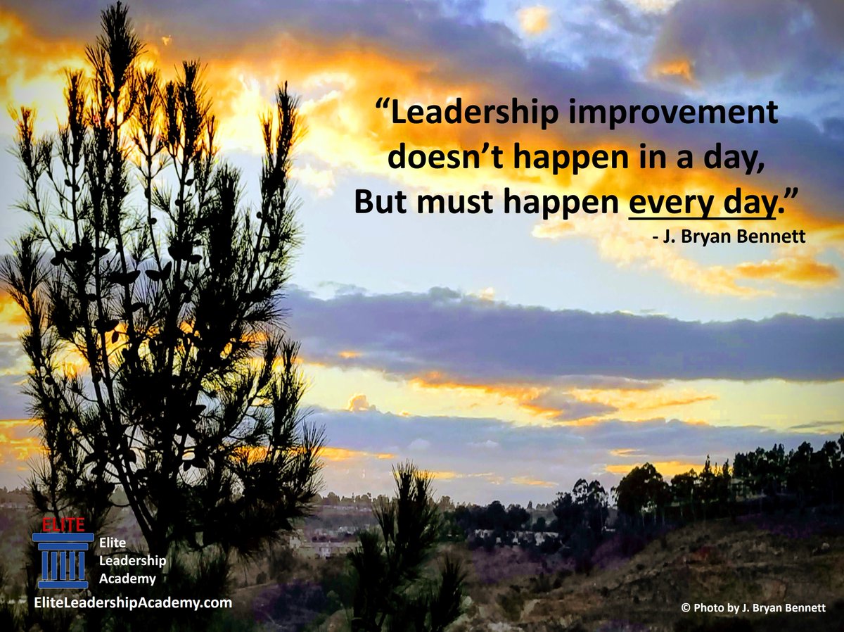 jbryanbennett's tweet photo. MONDAY #LEADERSHIP #MOTIVATION:
"Leadership improvement doesn’t happen in a day,
But must happen every day.”
- J. Bryan Bennett

#leadeveryday #MondayMotivation #inspiration #management #humanresources #leadershipdevelopment #leaders #elitelevelleadership #anythingispossible https://t.co/Hju4b7fFJu