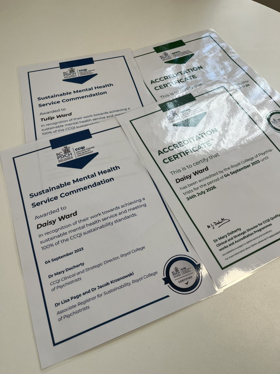 Congratulations to Daisy, Tulip and Sunflower ward for achieving the QNWA @rcpsych accreditation.Big thank you to Bessie Laryea, Ellen Apaw and @FaiisaOmar .Also big thank you to @sjchristian7 and @EverlyneNjeri18. @BEHMHTNHS @drmandaluke @JessLievesley @nataliefox123 @kandola8