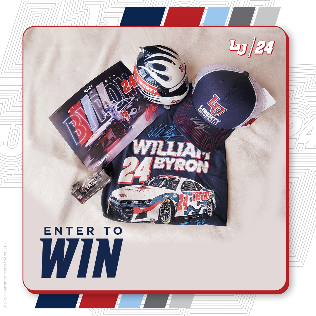 There's a victory in store for No. 24 this weekend, and you can win too! Follow us and repost for a chance to win an <a href="/WilliamByron/">William Byron</a> prize pack, including an autographed LU24 team hat, die-cast car, and T-shirt! A winner will be selected on Sept. 26.