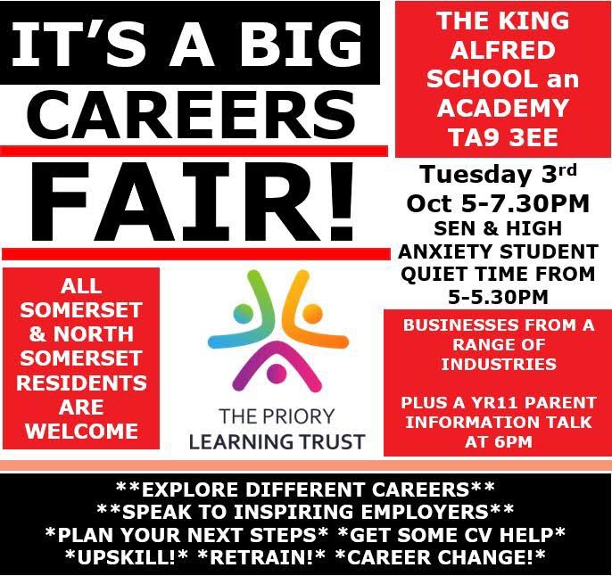 Why not pop along to <a href="/_TKASA/">The King Alfred School an Academy</a>’s first community careers fair which is open to everyone!

You can get information on apprenticeships, careers changes, degrees and so much more!

Take a look…..

👀  👇🏼   👀   👇🏼