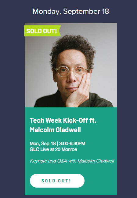 dcolliver's tweet image. @Gladwell, renowned author of &quot;Outliers&quot; and many other thought-provoking works, is the keynote speaker at #techweekgr today. I can not make the event but his presence so close to home inspired me to revisit some of his work.