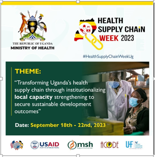 ntvuganda's tweet photo. AD: The Government of Uganda is bringing policymakers, healthcare professionals, CSOs, and implementing partners together for the third annual Health Supply Chain Week from September 18 to 22, 2023.  #HealthSupplyChainWeekUg 
@MinofHealthUG
@MSHHealthImpact
@usmissionuganda https://t.co/lAvzU7ac2D