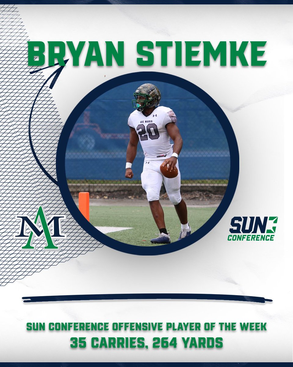 GyreneFootball's tweet photo. A Player of the Week SWEEP for Gyrene Football!

After Saturday's win over Texas Lutheran, the Gyrenes win all three @SunConference weekly awards, thanks to efforts from Bryan Stiemke, Willie Jackson, and Roman Newkirk! https://t.co/Oxc42dEDfR