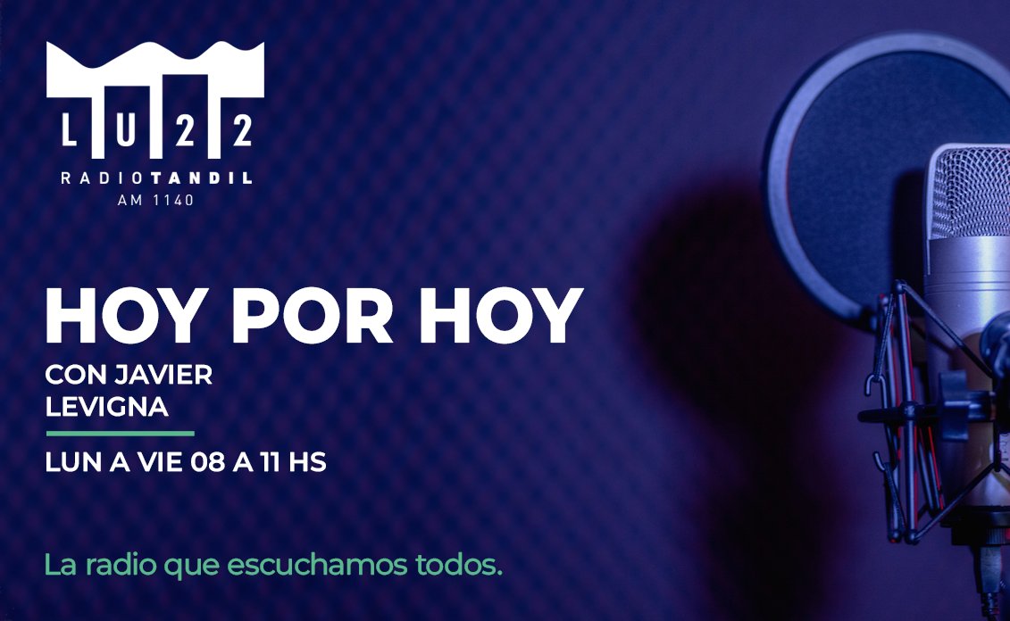 🎤 Hasta las 11, la información, el análisis y las voces de la mañana. Javier Levigna te acompaña #HoyPorHoy. Por <a href="/RadioTandil/">Radio Tandil</a>.

📻 AM 1140 🎙️ FM 97.1
🖥️ Nueva web: lu22.com.ar
📲 Descargá nuestra app: play.google.com/store/apps/det…