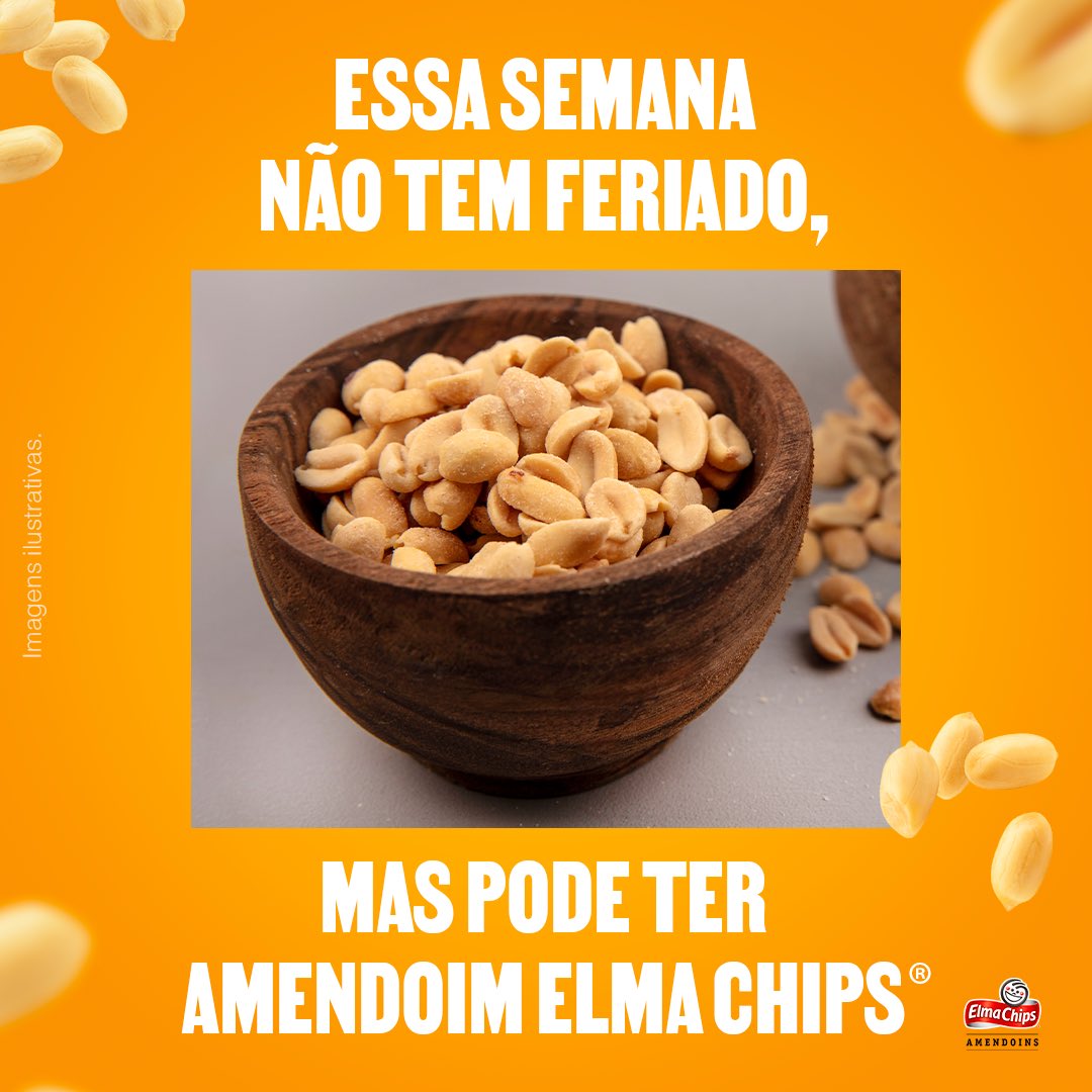Ah, nada como começar a semana com a crocância, o sabor irresistível e a qualidade Elma Chips®️. #ElmaChips #Segundou #AmendoinsElmaChips