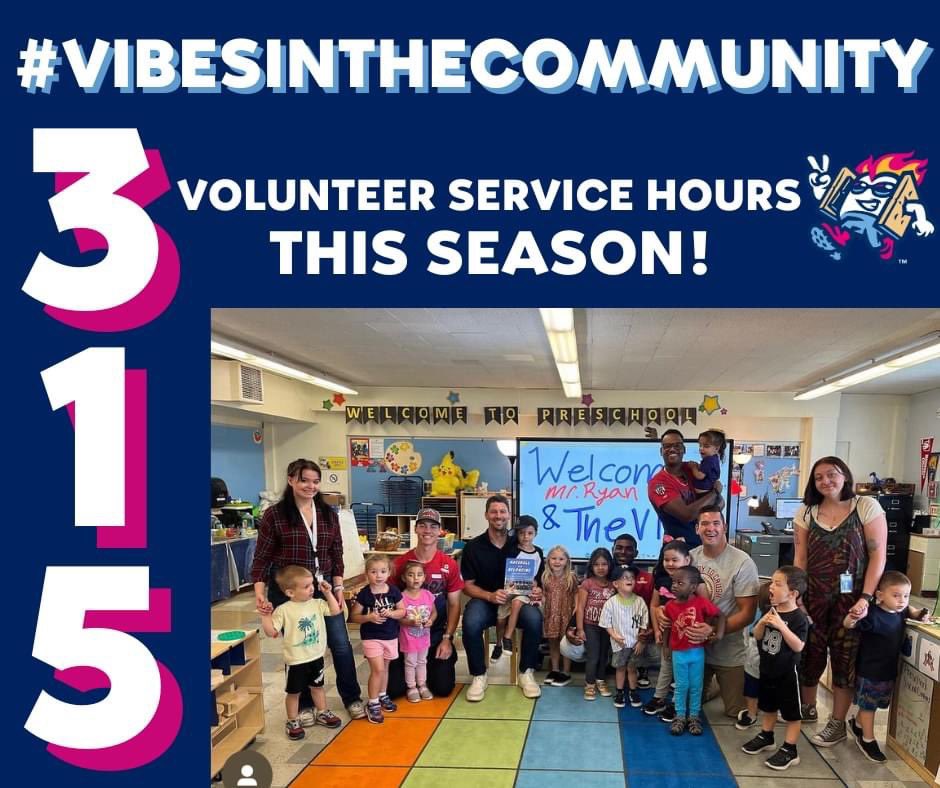 VibesBaseball's tweet photo. Not only were our Vibes crushing it on the field this season but they were also able to complete over 300 hours of volunteer service hours! Love our community! 🔥 

#VibesInTheCommunity #vibesbaseball #goodvibes #coloradosprings https://t.co/Sl4jhKsYoo