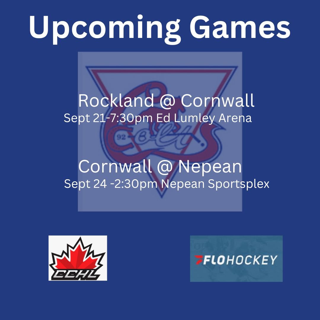 ColtsStableTalk's tweet image. This weeks games, good luck #cornwallcolts