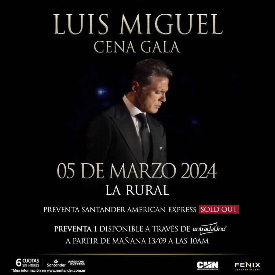 NacenAvellaneda's tweet photo. "AUDICIÓN @44MILLONES", INFORMA) Marcelo #Figoli @Marcelofigoli · #FENIX @fenix_latam · ¡VIVÍ UNA NOCHE ÚNICA! 🎤🥂💫 💥 @luismiguel vuelve a la #Argentina para iniciar #LuisMiguelTour2024 en Buenos Aires ... https://t.co/CTUuXHDPyg https://t.co/RwZsSzKiYu