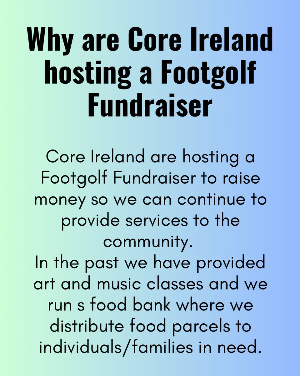 Core_Ireland's tweet photo. Here’s some FAQ’s about our Footgolf fundraiser taking place on Sunday 24th September from 11am at @NavanAdventure 

Please repost to spread the word (2/2) https://t.co/8gPHg2TluB