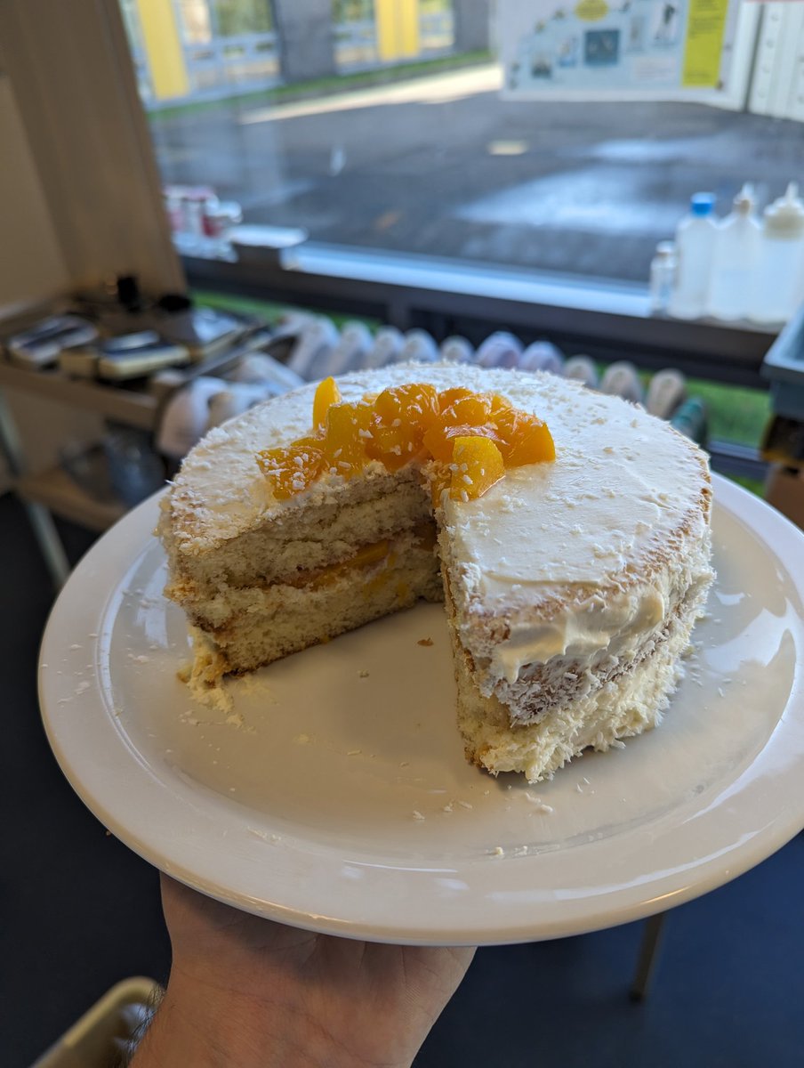 And finally, the practical cookery pupils made some delicious Peach and Coconut Gateau! 🍑🥥

<a href="/HomeEcPrestwick/">Prestwick Academy Home Economics 🥙🍰🥧</a> #ambition