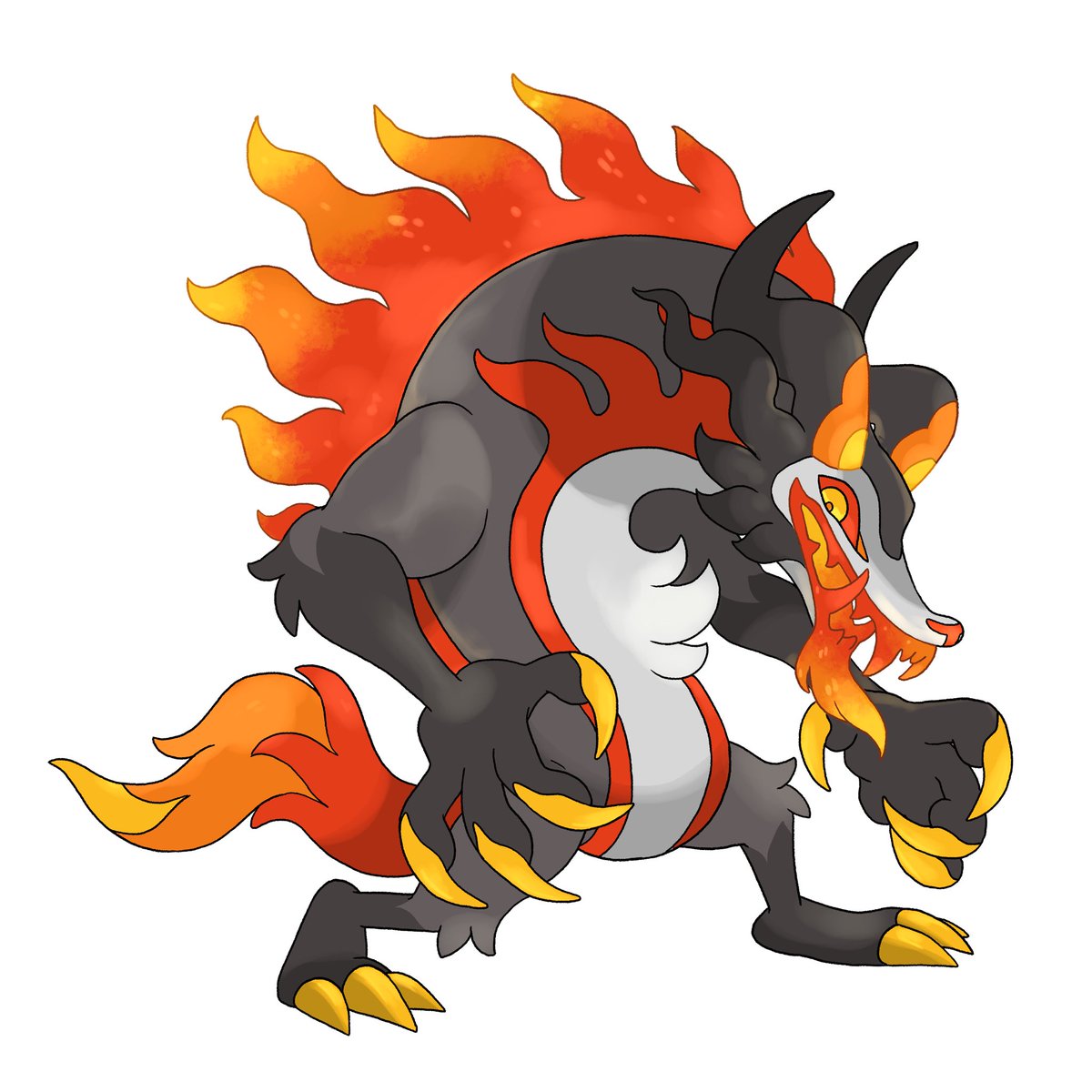 「Fire!!Flarieft(fire/flying), Furnos(fire」|🐙🦑👁️one-eyed Guy enjoyer👁️ comms openのイラスト