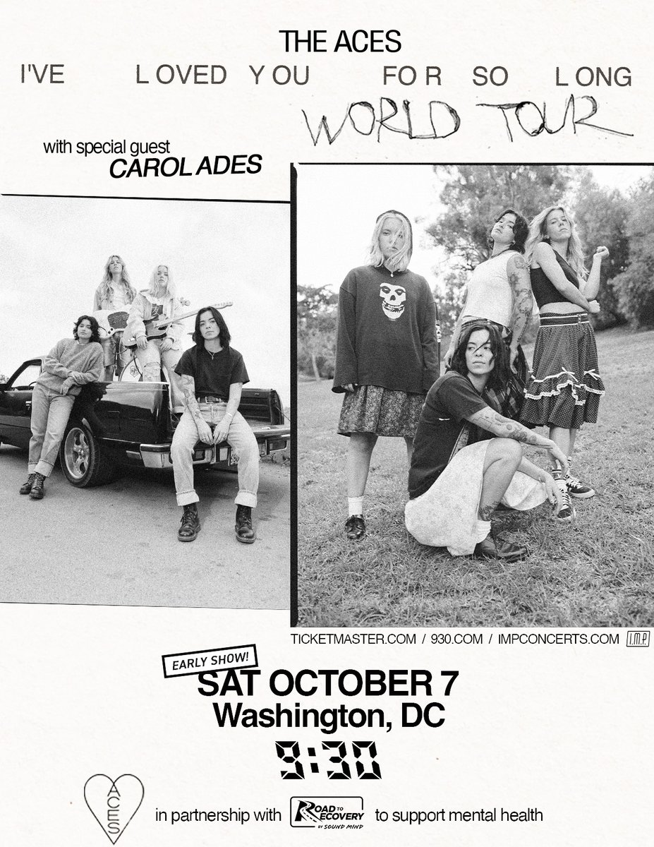 ‼️LOW TICKET WARNING‼️ Bringing the 'I've Loved You For So Long World Tour' our way, we're ready to spread the love with @theacesofficial on 10/7! Get your hands on these last few tickets now. 🎟️: bit.ly/TheAces_930