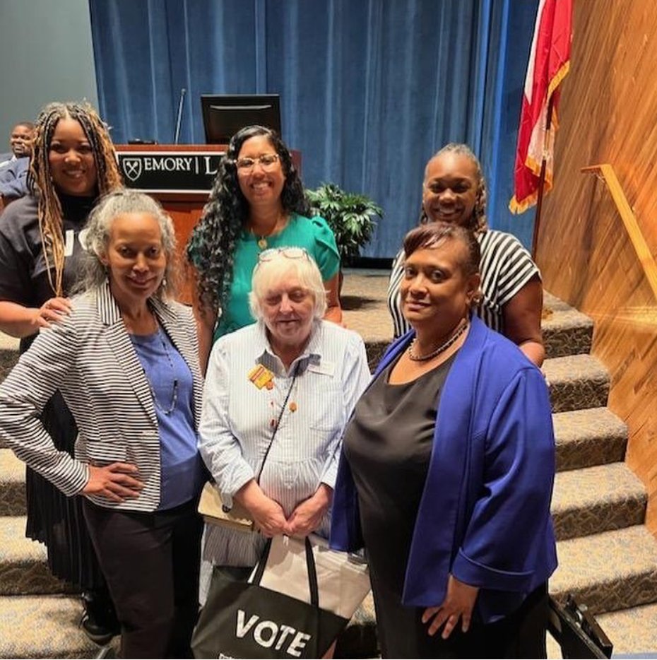 LWVAF members attended and tabled at Emory Law School’s “Advancing the Rule of Law in U.S. Elections Symposium” this past week, where they heard from speakers including Fred Gray. A timely event with #nationalvoterregistrationday tomorrow 🤩🔍!