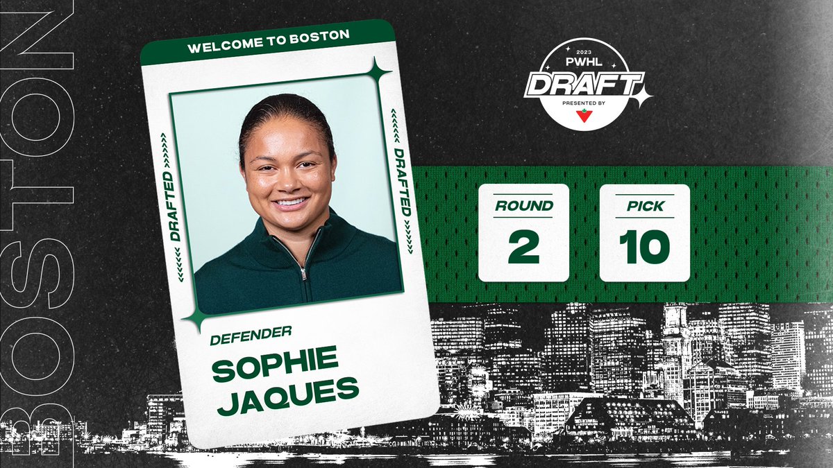 Wicked! Sophie Jaques is joining our team. #PWHLDraft2023