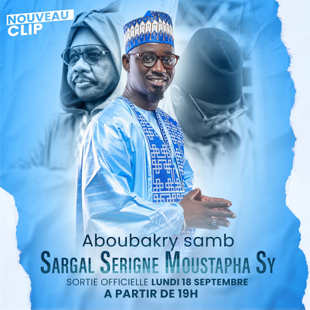 sambaboubakry's tweet image. Ravi de vous présenter le tout nouveau clip religieux mettant en vedette &quot;Serigne Moustapha SY&quot;, un chef religieux respecté et admiré. Rendez-vous à 19H sur ma chaîne YouTube youtube.com/@aboubakrysamb…