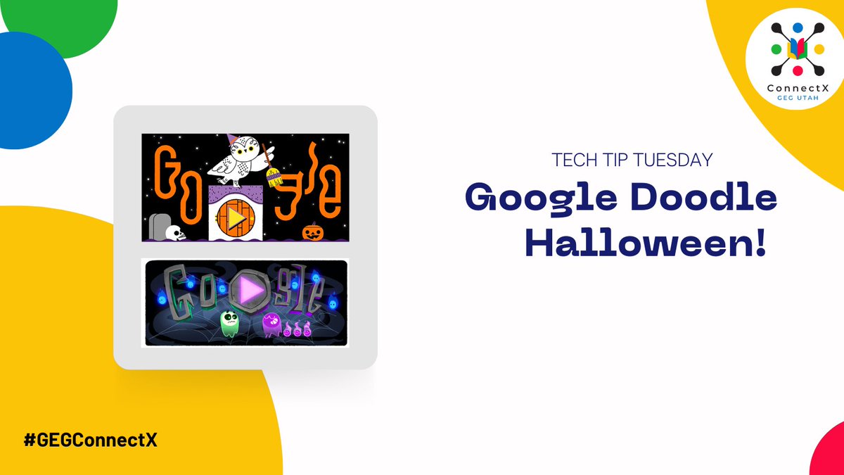 If you haven't see today's Google Doodle, head over to Google.com - and Happy Halloween 🎃

#GEGConnectX #GEGUtah #GoogleEDU