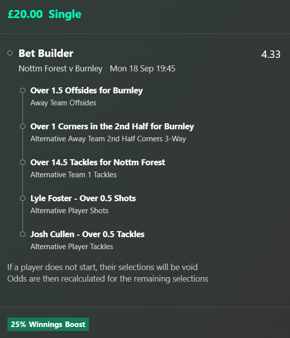 MacxBet's tweet photo. ⚽️Nottingham Forest vs Burnley
🏆Premier League
⏱️KO 19:45
⭐️Bet365 Bet Builder (25% boost)
📊4.33
💰£10 returns £51.66 https://t.co/iZ7QpGEo88