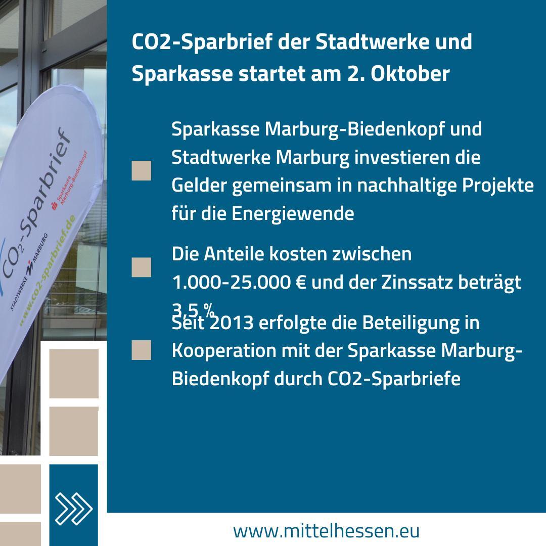 Die Stadtwerke stehen vor einigen sehr großen #Investitionen, um die Dekarbonisierung voranzutreiben und das städtische Ziel zu erreichen, bis 2030 #klimaneutral zu sein.
Dabei soll der CO2-Sparbrief der #Sparkasse Marburg-Biedenkopf helfen!

Mehr unter: is.gd/2Y2tF5