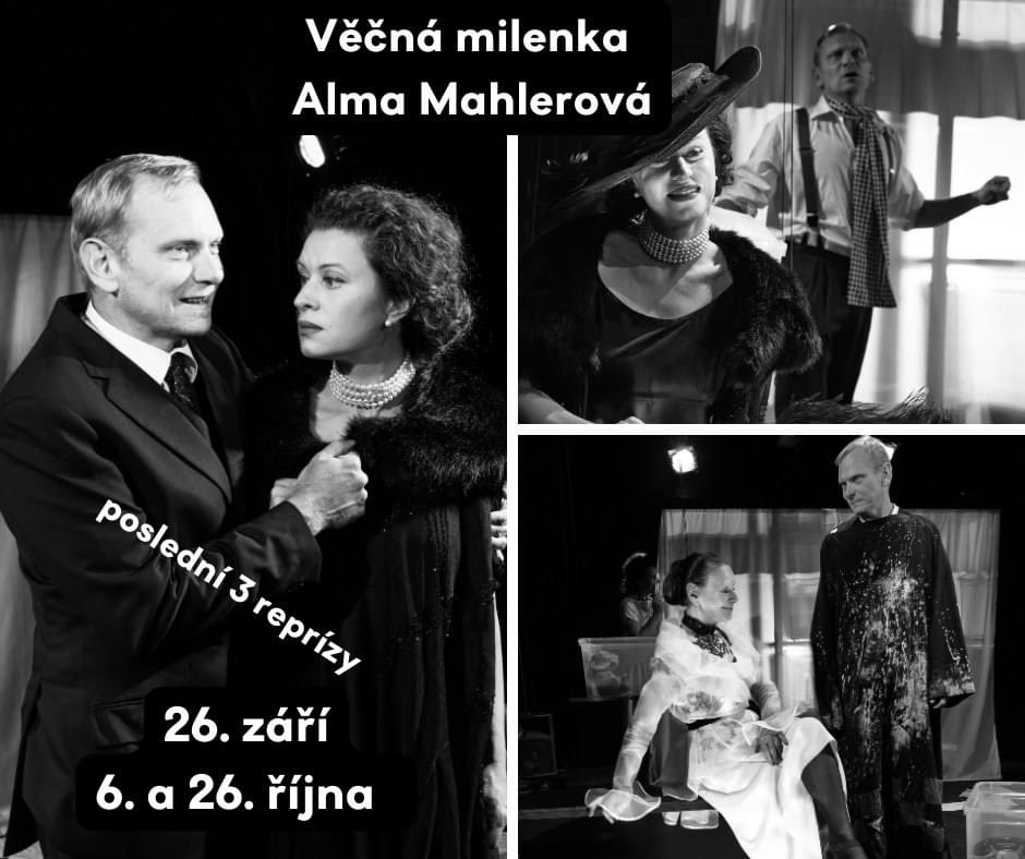 ‼️POZOR‼️
Kdo ještě neviděl naši skvělou inscenaci Věčná milenka Alma Mahlerová, tak nyní neváhejte!!
Herečka Máša Málková bude maminkou ❤️, a tedy nás čeká minimálně půlroční pauza.
hrají: Radka Fidlerová, Máša Málková,Ondřej Volejník.
Poslední reprízy: 26. září, 6. a 26. října