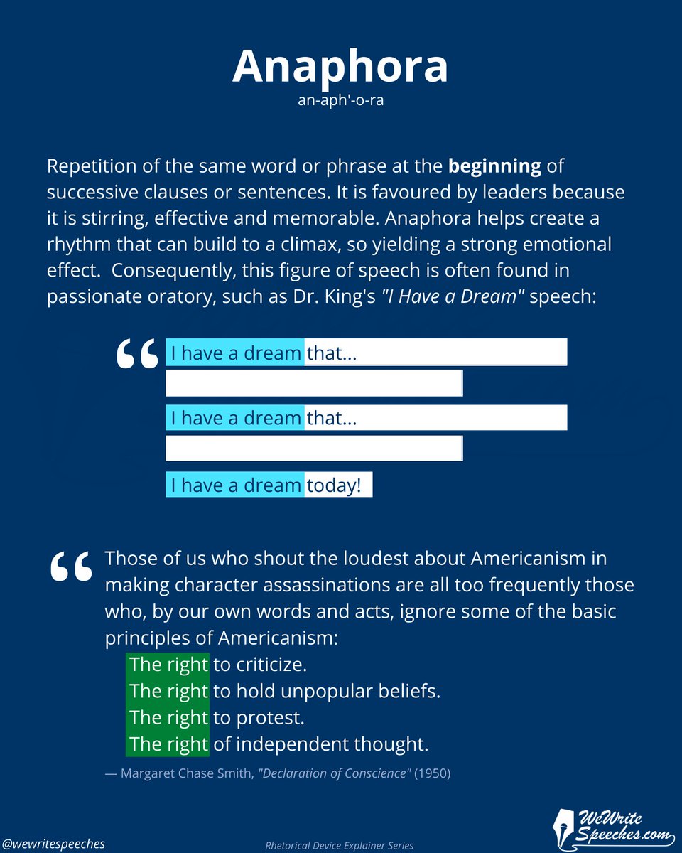 wewritespeeches's tweet photo. @TatsukiThomas I think The Apple Welcome Note works (at least in part) because it is full of rhetorical devices. I have attached some of my Rhetorical Device explainer cards.  Maybe you can spot other ones that I missed? https://t.co/iuY9xa6bz6