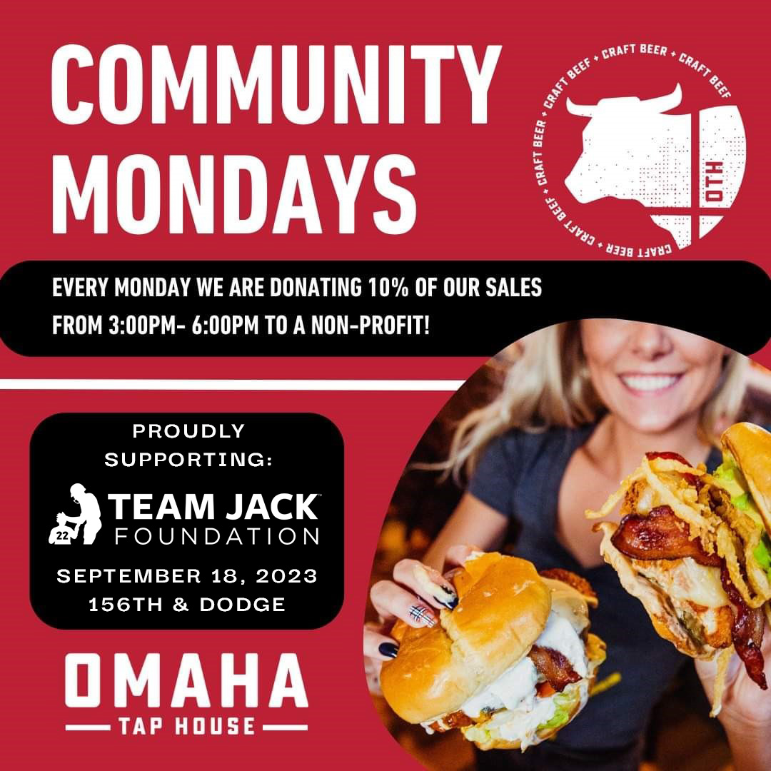 TeamJack's tweet photo. If you're in Omaha today, plan on dinner at the 156th & Dodge Omaha Tap House location! Between 3 & 6 PM today a portion of your total will benefit Team Jack. Funding childhood brain cancer is a group effort, and this is an easy way to pitch in! #fundthecure #omahataphouse https://t.co/ib0NljT9hh