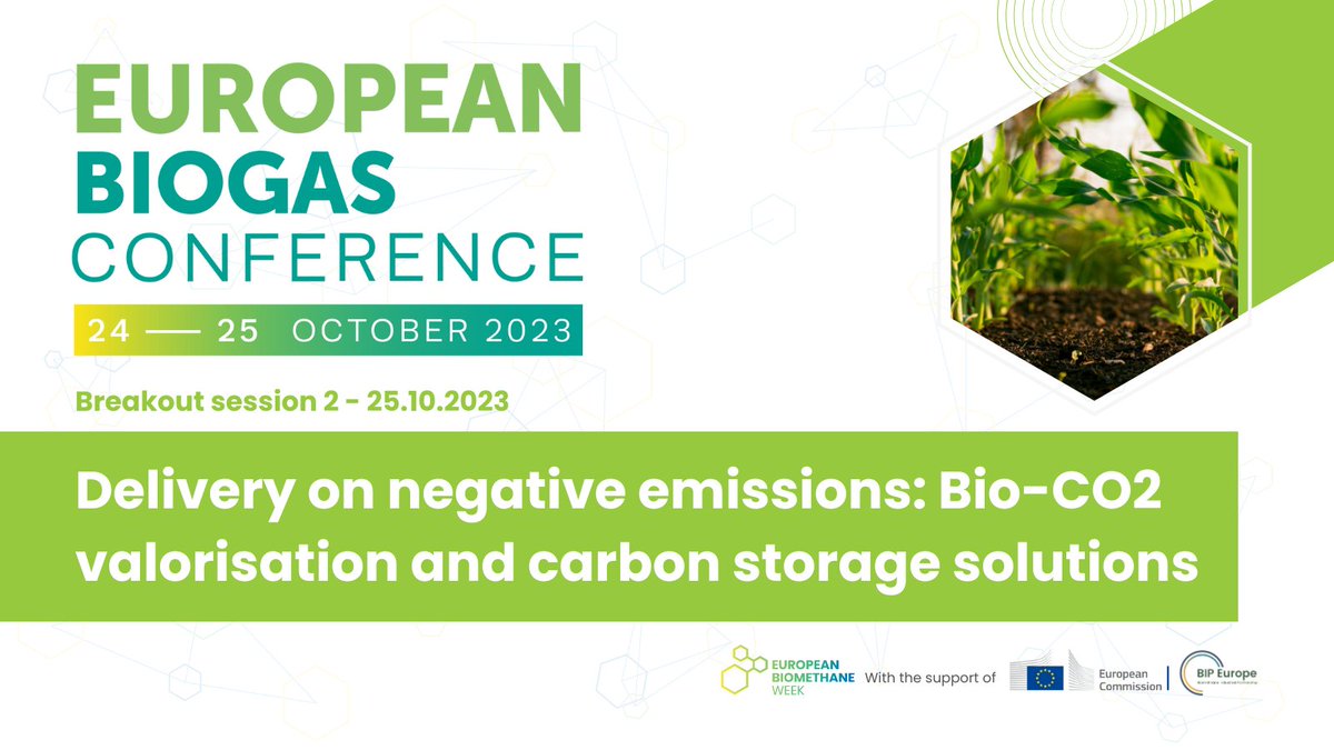 Europe must timely abate its emissions to reach #climateneutrality. 🍃Valorising #biogenicCO2 as a co-product of anaerobic digestion must be recognised as a key option. Join us at the #EBAConference 2023 to find out more!
📲Tickets: bit.ly/42RatCo
#EUBW