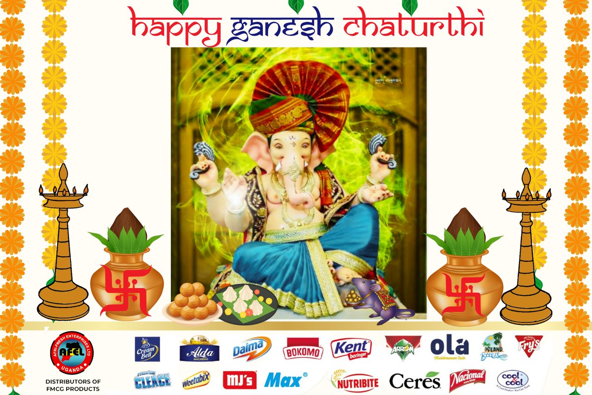 Ganapati Bappa Morya ! Happy Ganesh Chaturthi !
May Lord Ganesha, Vighnaharta  always remove obstacles from your life and bless you with wisdom, prosperity, and happiness.
 #happyganeshchaturthi2023 #ganaptibappamorya #IMPORTER #exporter #FMCG #fmcgindustry #afelug #afrifresh