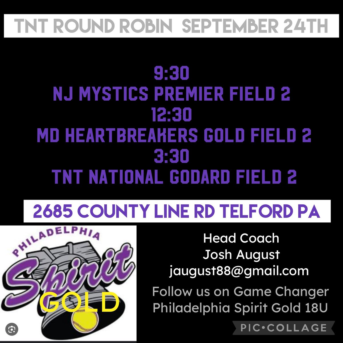 TNT one day round robin 9/24 schedule