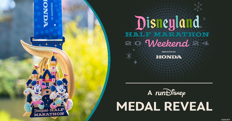 runDisney's tweet photo. OH BOY! ✨ Gear up for magical miles at the Happiest Place on Earth with a first look at the finisher medals for the #runDisney 2024 @Disneyland Half Marathon Weekend presented by Honda! #MedalMonday #DisneylandHalf