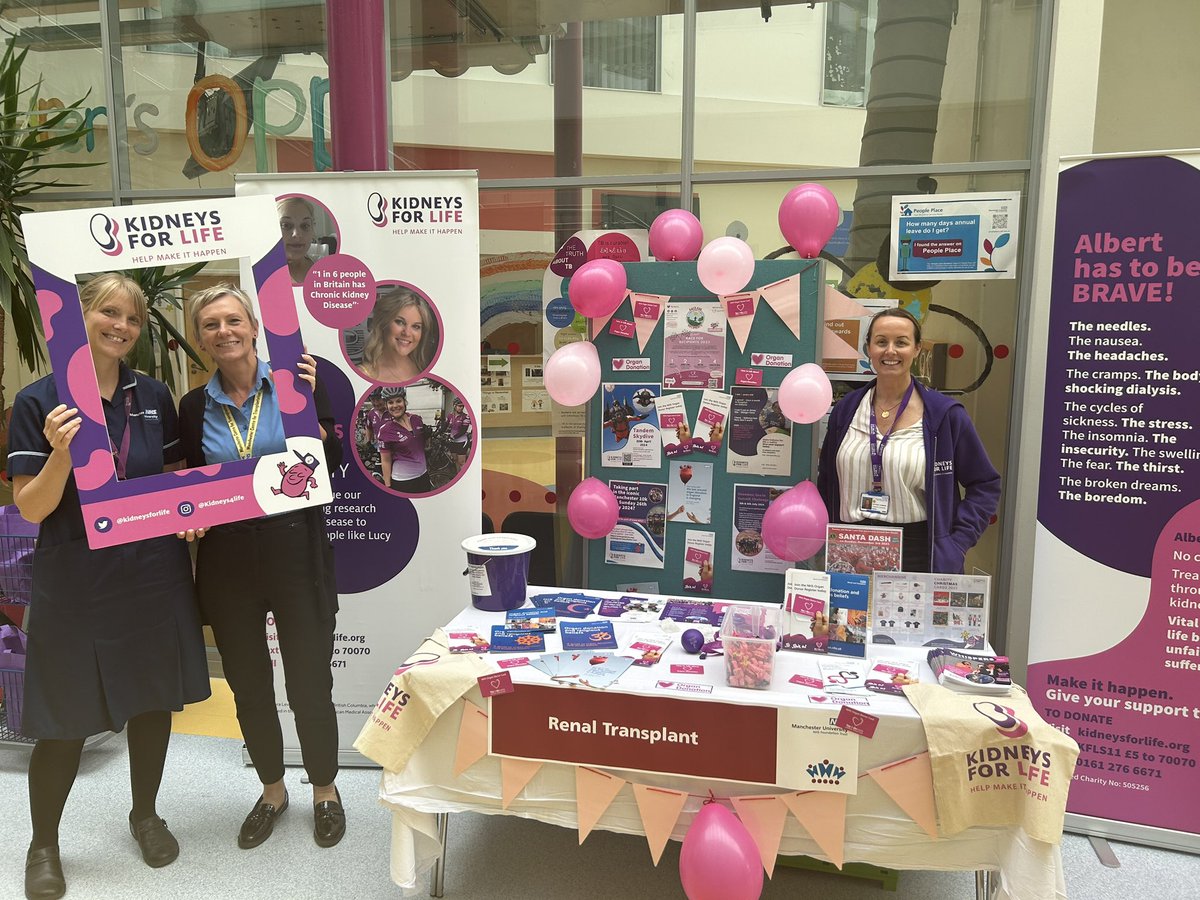 Our team are promoting organ donation for #OrganDonationWeek. Come and visit us in the atrium of Manchester Royal Children's Hospital. We are also in the atrium of Manchester Royal Eye Hospital from 11:00 tomorrow. Register your decision at tinyurl.com/R4RODR