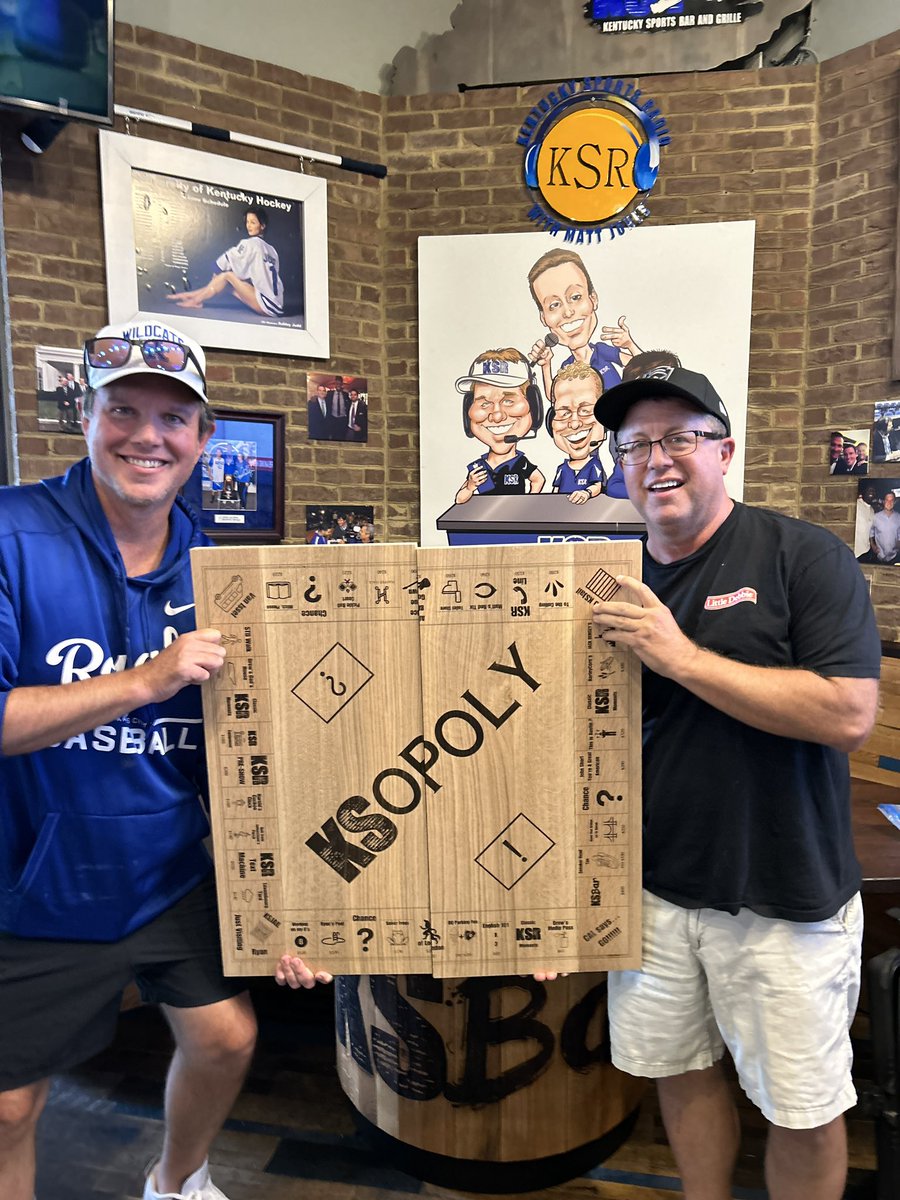 Clarkmanship's tweet photo. THE KSOPOLY Board! Highlighting your favorite KSR moments. The guys have given their blessing to auction this off at the annual KY FFA Gala. You can bid here! Auction is live!  Look for Lot 46
@DrewFranklinKSR @KySportsRadio @ryanlemond @ShannonTheDude 

https://t.co/Ug07HLKD6h https://t.co/CbG5snjeb1