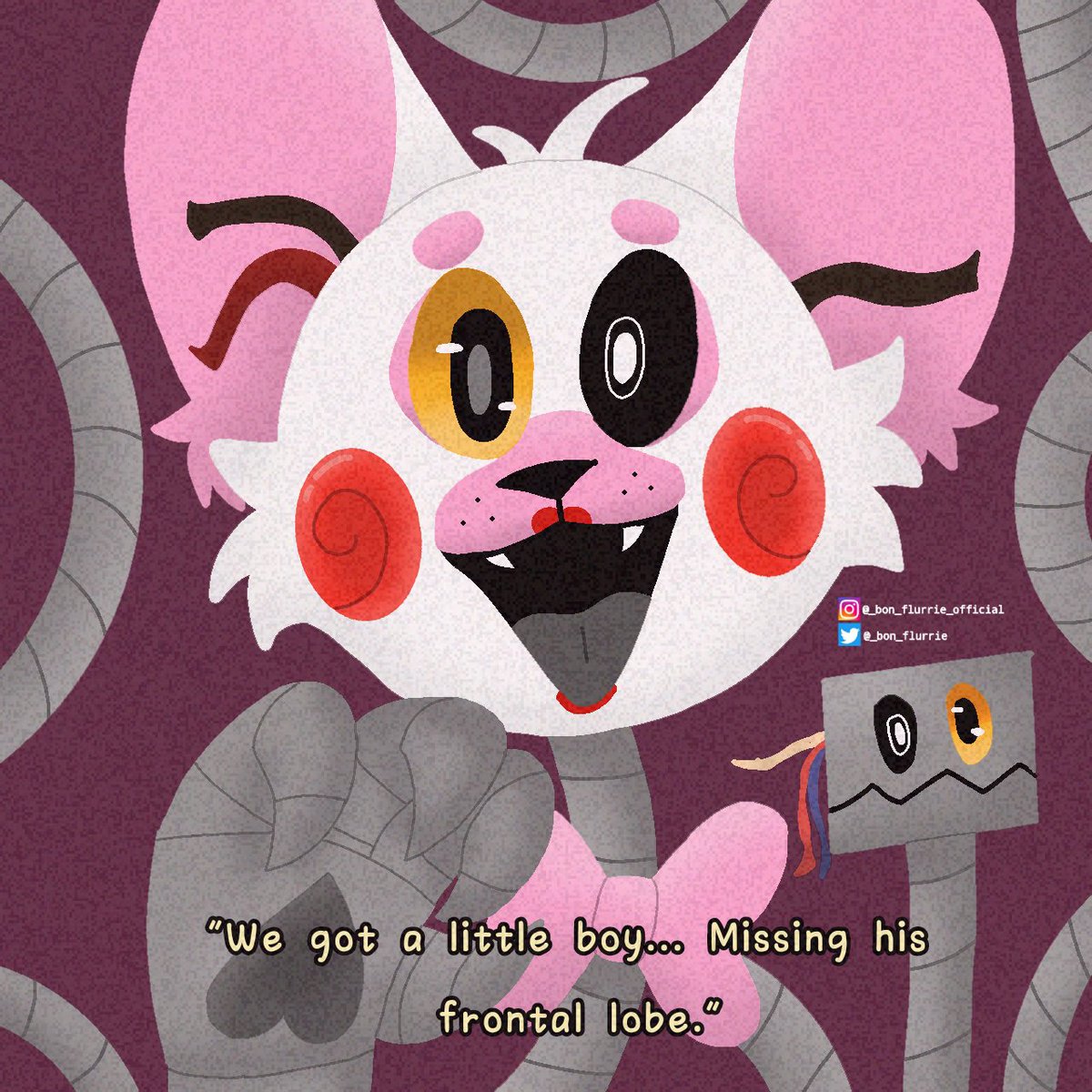 Mangle

Ignore tags
#mangle #manglefnaf #manglefnaf #manglefnaffanart #fnaf #fnaf2 #fivenightsatfreddys #fivenightsatfreddys2 #fivenightsatfreddysfanart #toyfoxy #toyfoxymangle #scottcawthon #ibispaintxdrawing #ibisPaintX #ibispaintxart