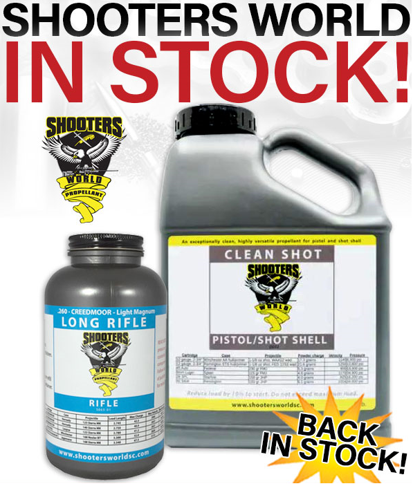 MidsouthShooter's tweet photo. Back in stock - Shooters World Smokeless Powders! Whether you reload Shot Shells, Pistol, or Rifle, you're sure to find a load suitable for any situation! #shootersworld #smokelesspowder #2a #reload #loadyourown #ammunition #cleanshot #midsouthshooters *NO SALES ON SOCIAL MEDIA* https://t.co/q4L9K9YhTE