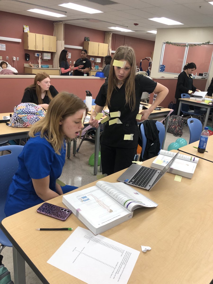 Students in Multi-Skilled Health Tech are learning the direction references related to the human body in medical terms. #MSHT #MECTC