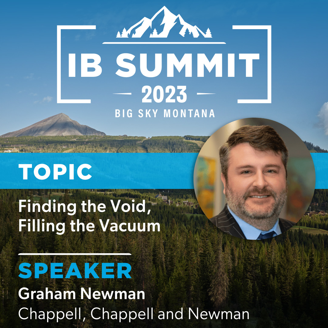 Graham Newman from <a href="/ChappellNewman/">Chappell, Chappell & Newman</a> will speak on business development. #IBSummit2023