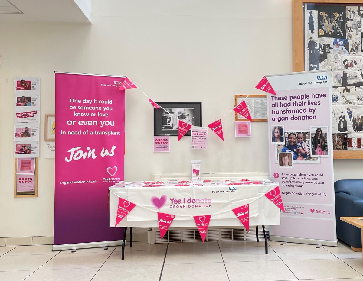 To mark #OrganDonationWeek, our organ donation team has set up a stall in the atrium at #JamesCookHospital to raise awareness. Staff, patients and visitors are welcome to visit the stand and learn about the importance of organ donation. You can also sign up as an organ donor!