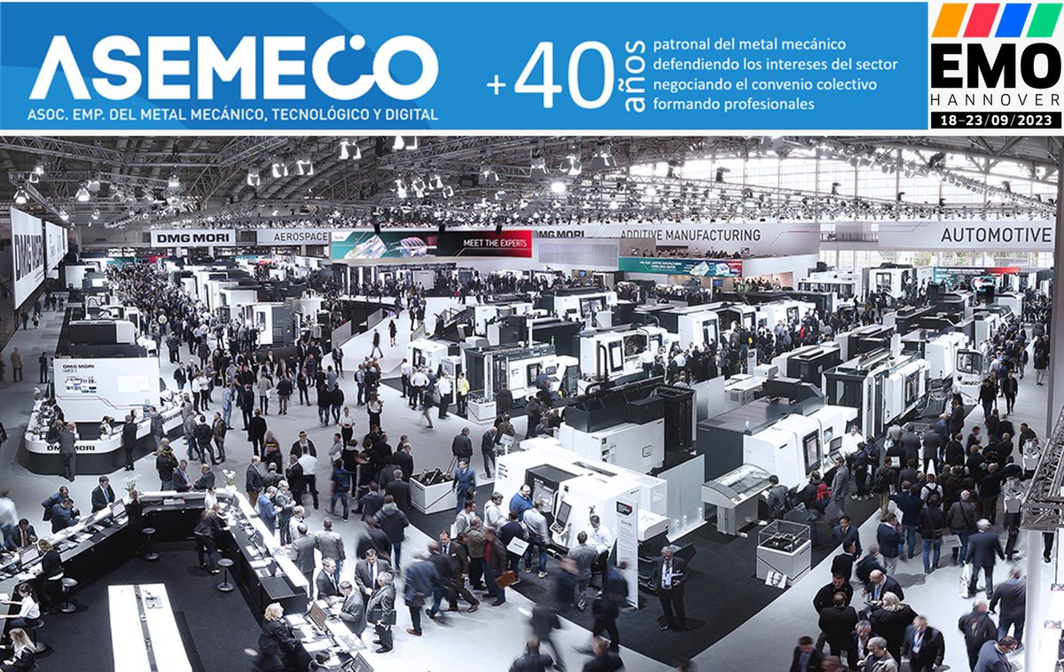 Asemeco1's tweet photo. Nuestro presidente se encuentra en Hannover, donde se celebra a partir de hoy y hasta el próximo 23 de septiembre la EMO Hannover, feria líder mundial en tecnología de fabricación, en la que se presenta el estado más actual de la tecnología internacional de fabricación. https://t.co/nWsnyUzXke