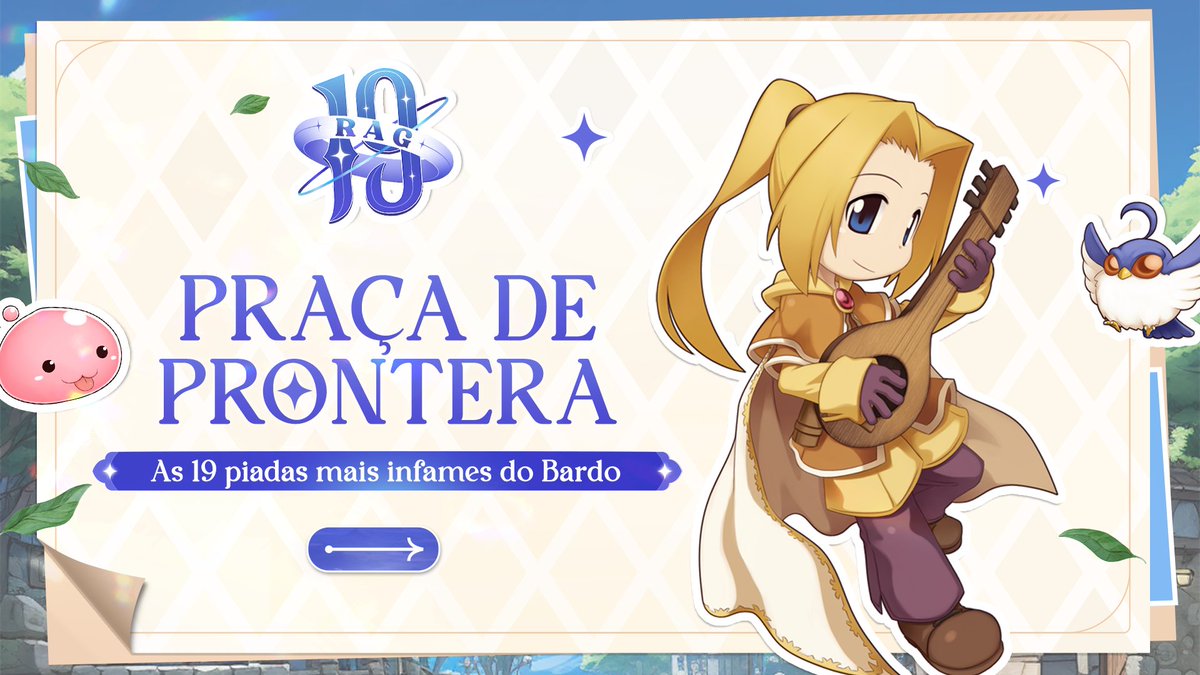 Rag_Online_BRO's tweet photo. 🤪🥳 FESTA É ALEGRIA E DIVERSÃO! 🤪🥳
E quem tem sempre o espírito da festa? OS BARDOS! Por isso, reunimos as melhores Piadas Infames para fazer a alegria da festa! Coloque nos comentários qual a sua favorita!
#RagnarokOnlineBr
#RagnarokOnlineBrasil
#RAG19 https://t.co/Y8xyUAESa3