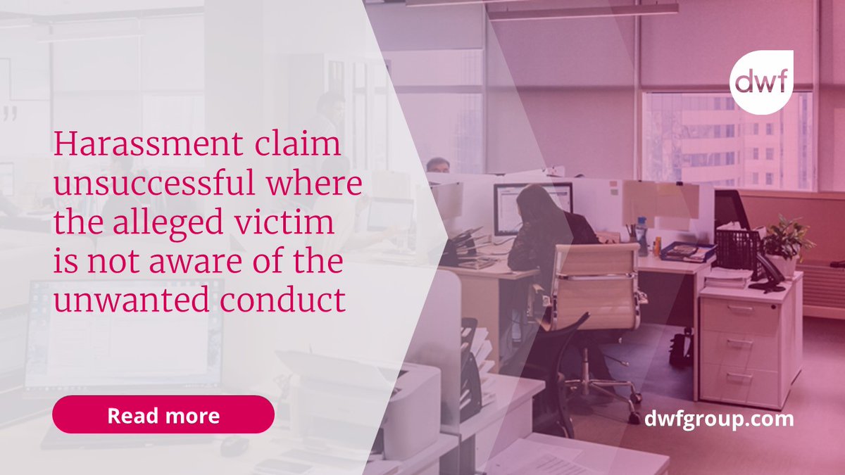 DWF_Law's tweet photo. In the case of Greasley-Adams v Royal Mail Group, the Employment Appeal Tribunal upheld the dismissal of a harassment claim. Our experts review the case and provide commentary on the decision: https://t.co/WD8qpfBVw3

#dwf #uk #legal #employmentlaw #tribunal #harrassment https://t.co/Yq5ENRbOgt