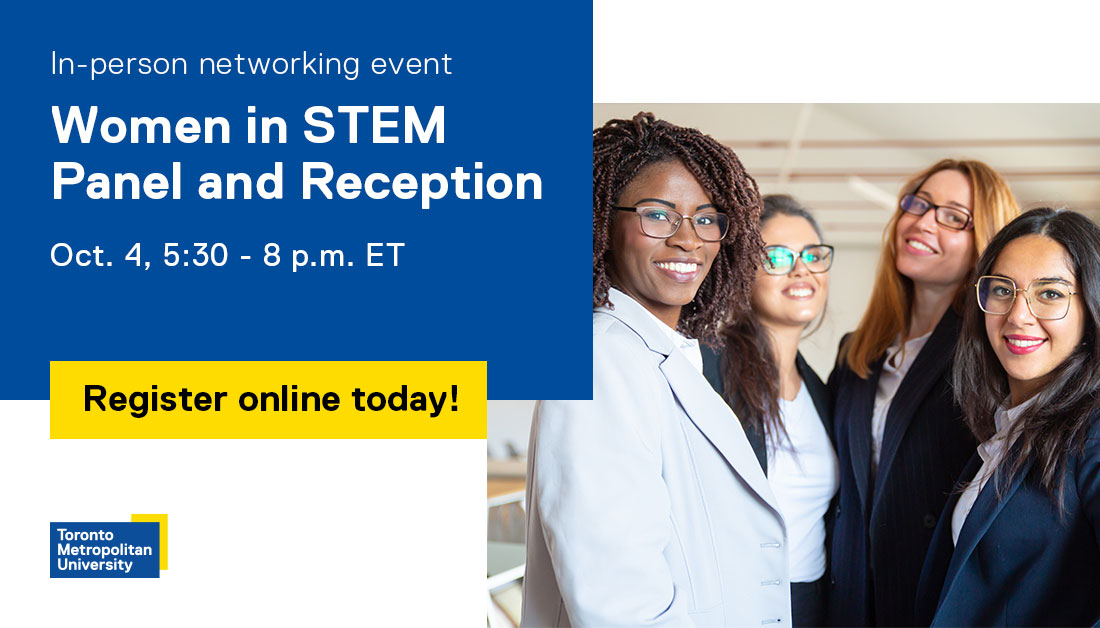 On October 4, network with outstanding leaders from <a href="/SciXchangeTMU/">SciXchangeTMU</a>, <a href="/TorontoMet/">Toronto Metropolitan University</a>, <a href="/SunLifeCA/">Sun Life Canada</a>, <a href="/Metrolinx/">Metrolinx</a> and more at our #WomeninSTEM panel, moderated by <a href="/pennyhwise/">Penny Wise</a>, President at <a href="/3MCanada/">3mcanada</a>.

Don't miss out! RSVP: ow.ly/WjsV50PiugR