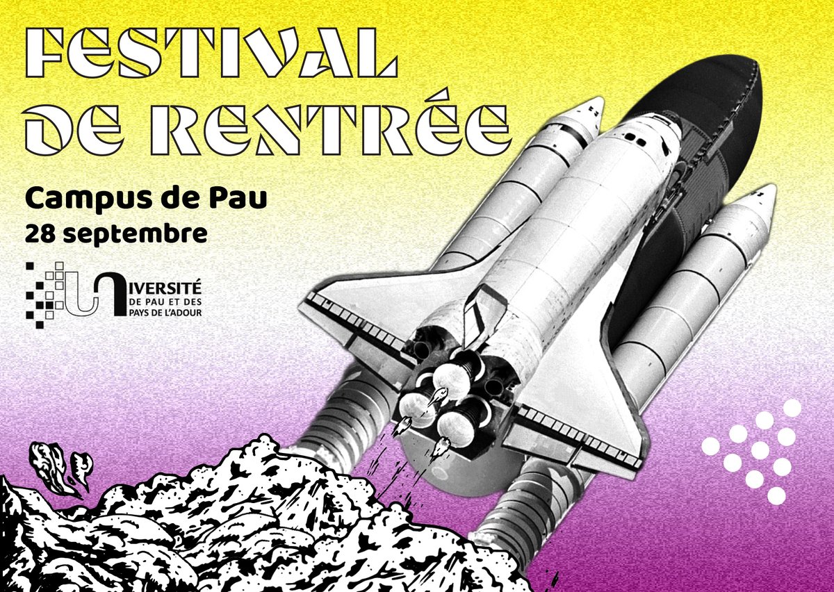 universite_uppa's tweet photo. 📢 Jeudi 28 septembre une grande fête marquera le début de l’année universitaire sur le campus de Pau. 

🎉 Préparez-vous à vous 🤸‍♀️ amuser, jouer, chanter 🎵, danser, et passer un très bon moment.

👉 https://t.co/bSURUxxObf

#RentreeUniversitaire #CampusLife https://t.co/n43j63E5dZ