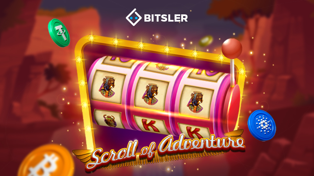bitslerbrazil's tweet photo. Promoção de Giros Grátis Diários na Bitsler: Saiba como resgatar agora 100 Giros Grátis para o slot 'Scroll of Adventure' 🎰🎰🎰 https://t.co/zXfQLviEVe https://t.co/wL2j1CzIsU