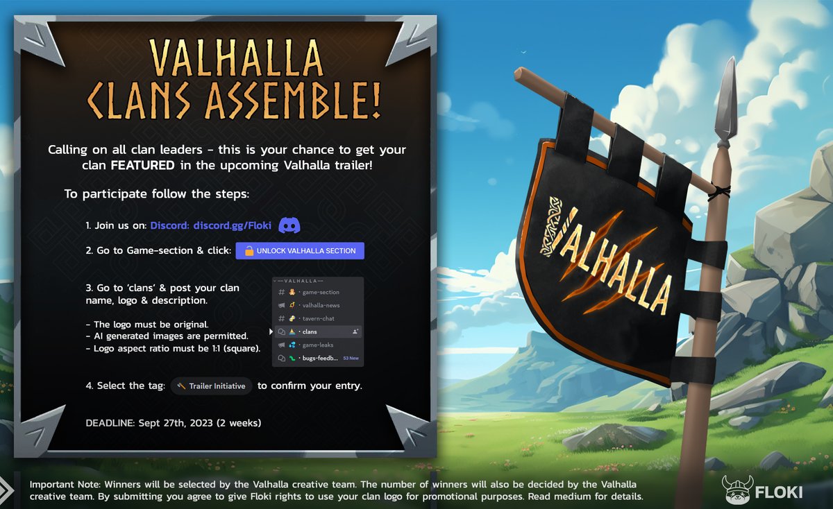 ApeBond's tweet photo. Exciting news! The 🎬 trailer for @RealFlokiInu #Valhalla is on the horizon and your clan has an opportunity to get featured in it. Find out all the details here ⤵️
https://t.co/vHVG5itthz #FlokiValhalla #Floki https://t.co/5iSMMsFHC6
