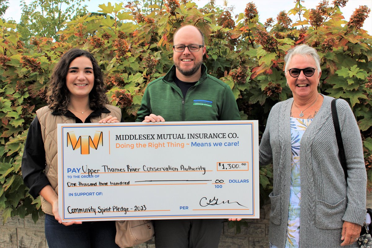 More trees will be planted in <a href="/townofstmarys/">St. Marys, Ontario</a> thanks to a $1,300 gift from <a href="/middlesexmutual/">Middlesex Mutual Insurance Co.</a>! This funding will also support education initiatives at <a href="/WildwoodCA/">Wildwood CA</a> and @FanshaweCA. Thank you, MMIC!