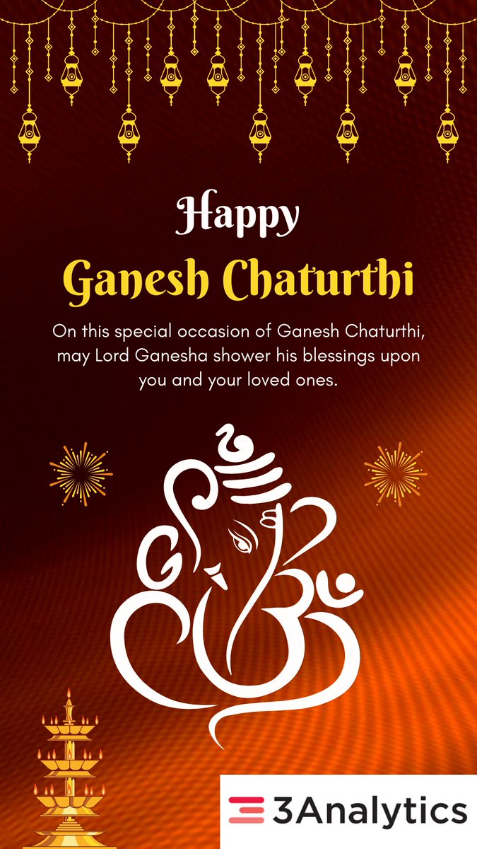 3Analytics1's tweet photo. #3Analytics #ganeshchaturthi #wishes

3Analytics wishes you all a Happy Ganesh Chaturthi. https://t.co/YO7jobHjlP