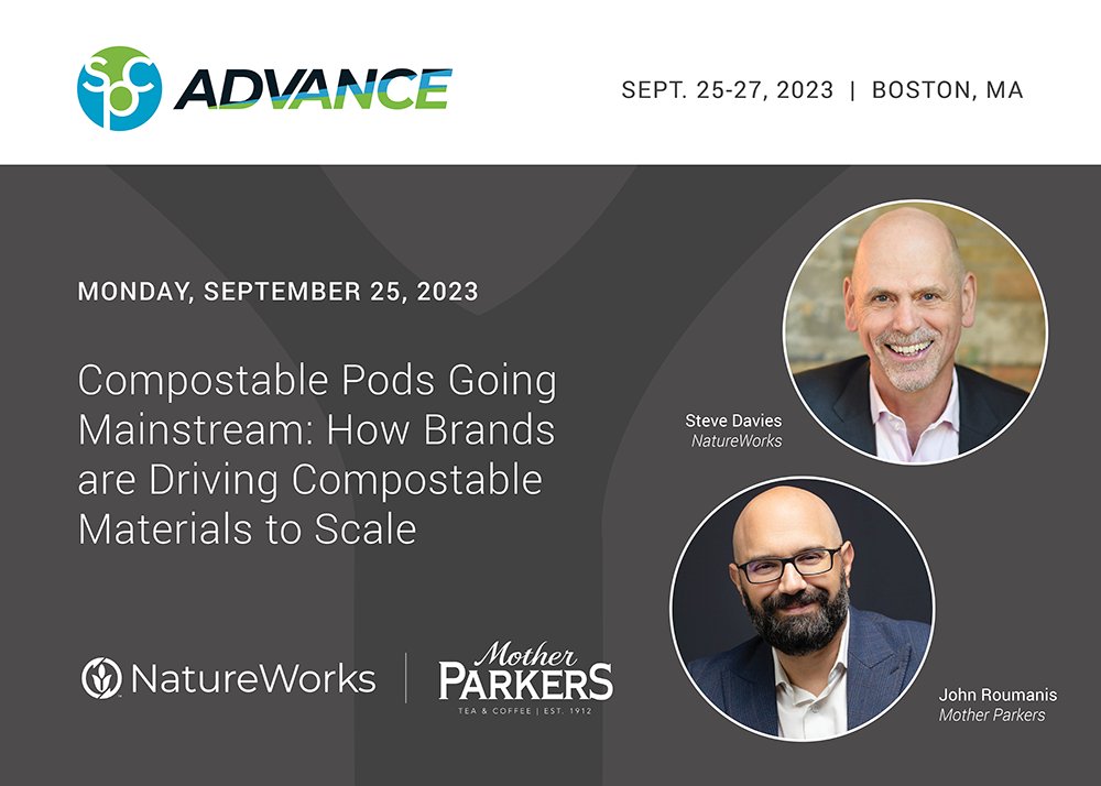 natureworks's tweet image. 🌿 Exciting News! 🌿Join us at #SPCAdvance from September 25-27 in Boston. 🎙️ Special highlight: Steve Davies teams up with #MotherParkers' John Roumanis to delve into the future of compostable coffee pods and how brands are scaling to meet demand. ☕🍃 @SPCspotlight #Ingeo