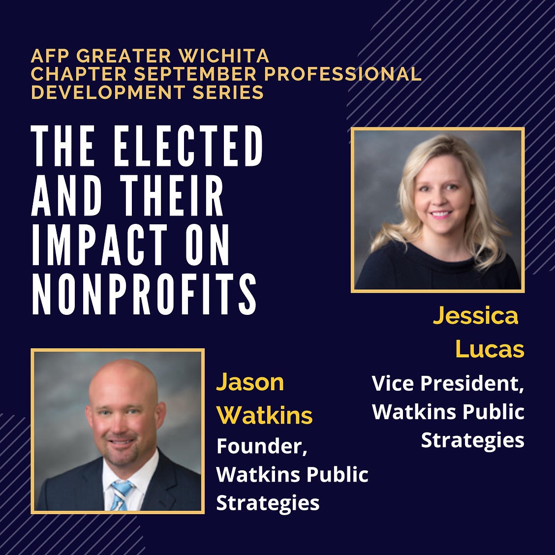 The people we elect to represent us are important stakeholders in nonprofit work. Join the Watkins Public Strategies team to learn more about how you can ensure you the people you elect support your organization. For more information & to register, visit loom.ly/wbZgJFk