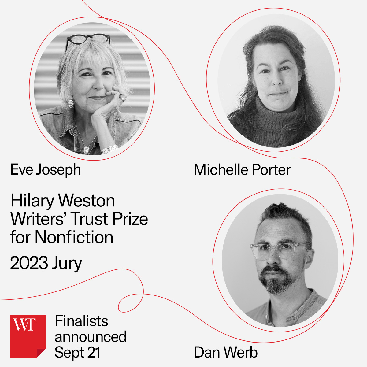 writerstrust's tweet photo. Announcing the 2023 Hilary Weston Writers’ Trust Prize for Nonfiction jury: #EveJoseph, #MichellePorter, and Dan Werb @dmwerb. Read more about the 2023 jurors at https://t.co/g22TXFLwj2 #WestonPrize https://t.co/1nFbrUmnix